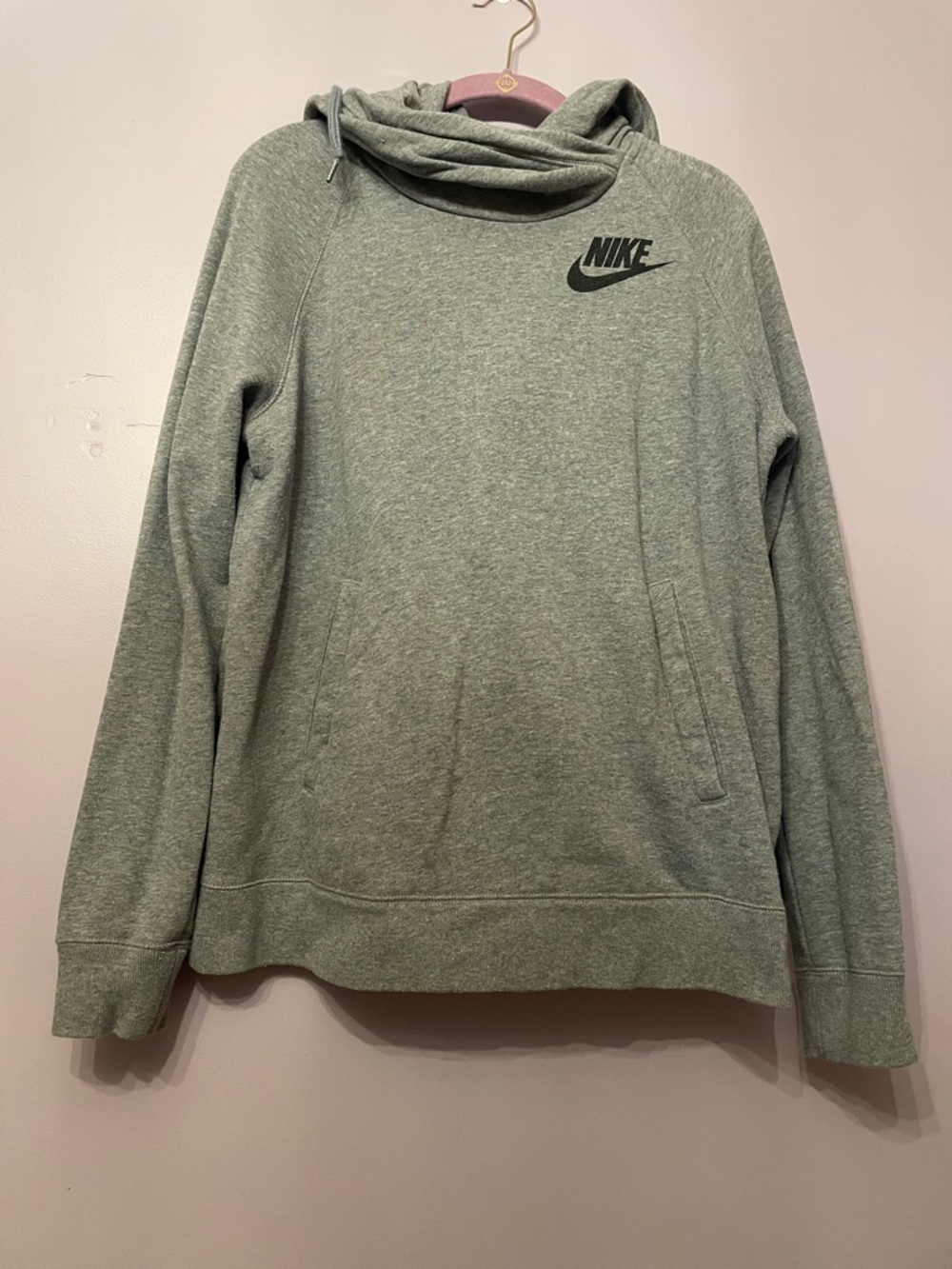 Nike Gray Hoodie with Drawstring Hood